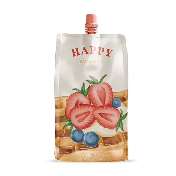 Custom printed retort spout pouch for strawberry jam fruit puree food packaging