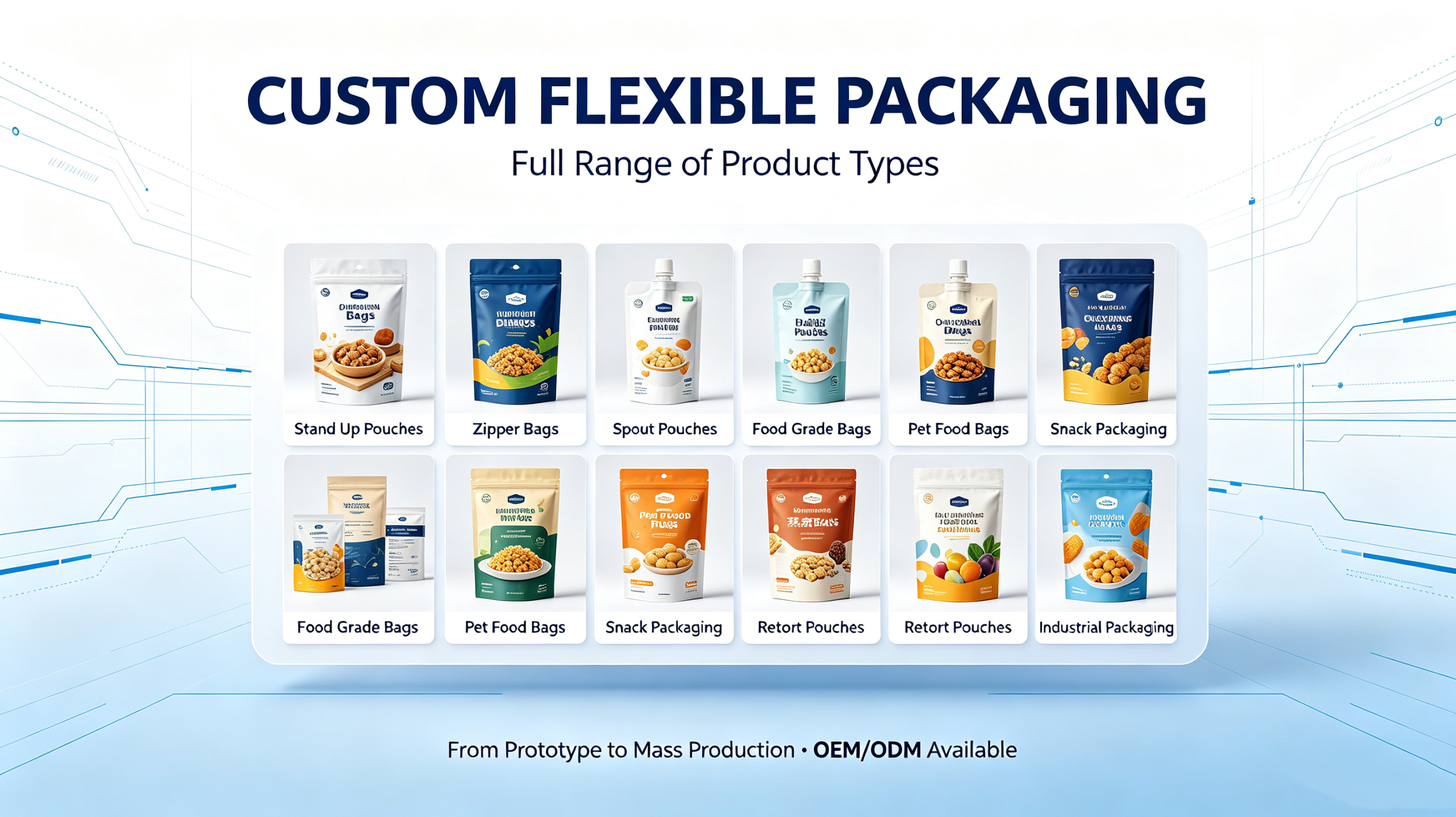 Full range custom flexible packaging products display huakang.jpg